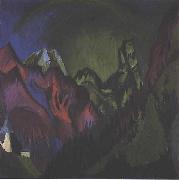 Ernst Ludwig Kirchner Tinzenhorn Zugen gorge near Monstein France oil painting artist